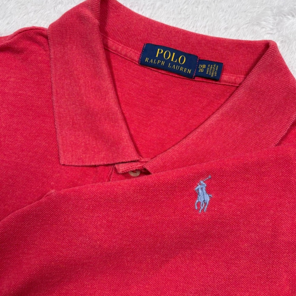 Polo Ralph Lauren Polo Shirt Mens 2XB BIG Red Short Sleeve BOXY Pony Logo Preppy